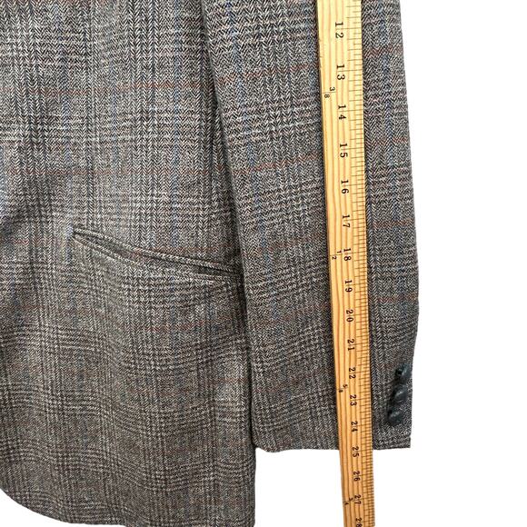 VTG Doncaster Sportcoat 40 Wool 2 Button Academia Busines Career Professor Plaid - Picture 13 of 15